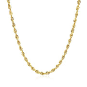 Bids.com 2.75mm 14k Yellow Gold Solid Diamond Cut Rope Chain Necklaces