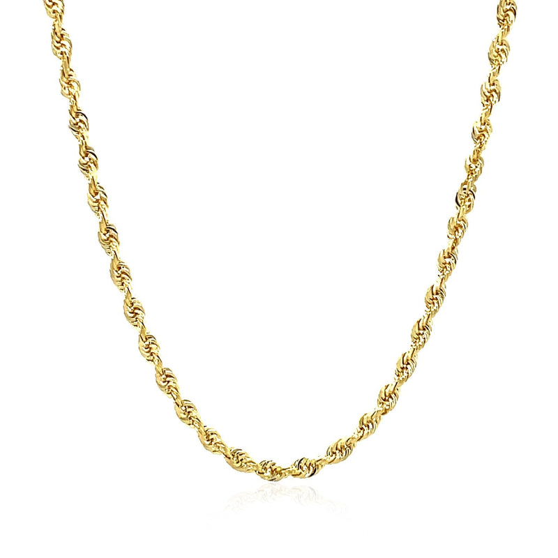 Bids.com 2.75mm 14k Yellow Gold Solid Diamond Cut Rope Chain Necklaces