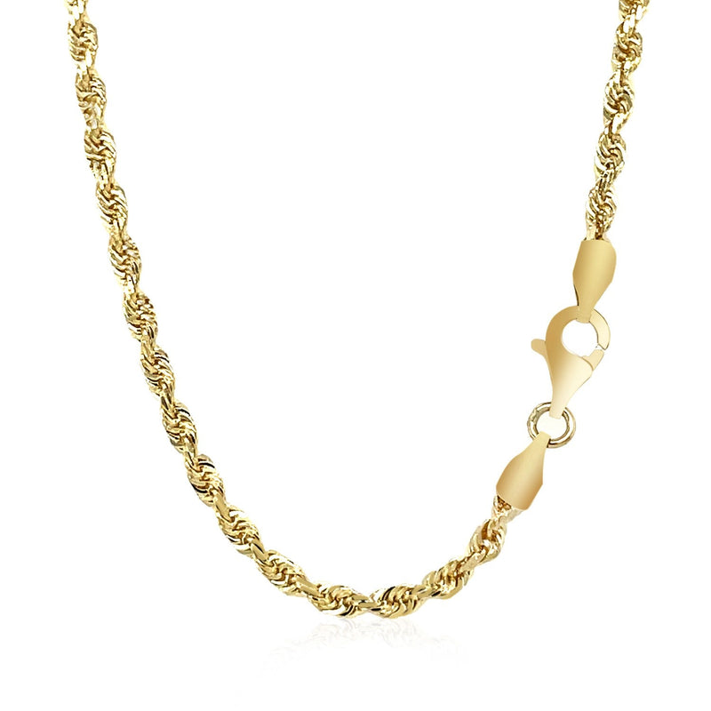Bids.com 2.75mm 14k Yellow Gold Solid Diamond Cut Rope Chain Necklaces