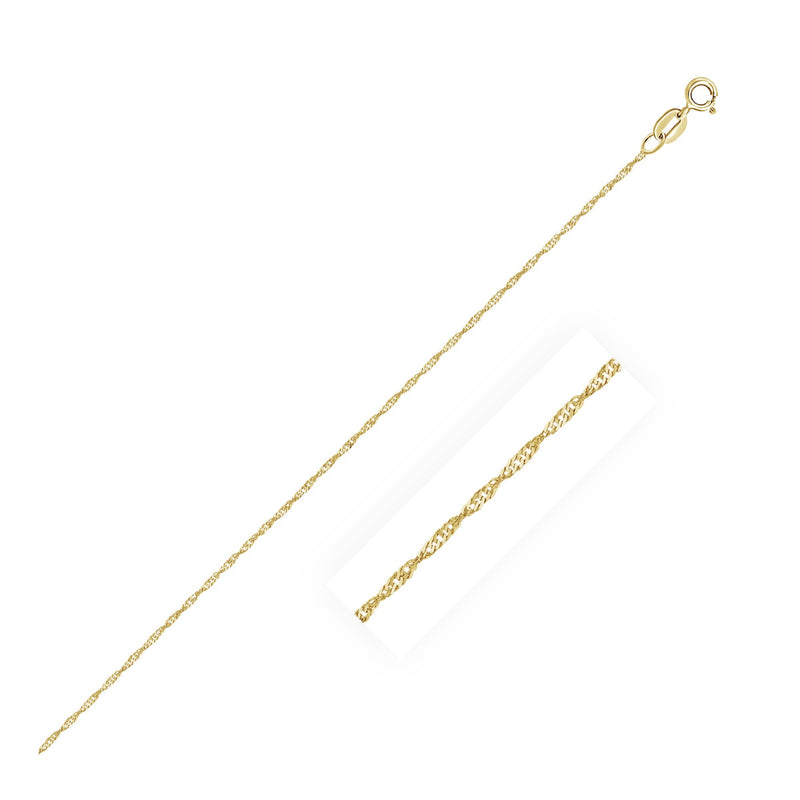 Bids.com 14k Yellow Gold Singapore Chain 0.8mm Necklaces