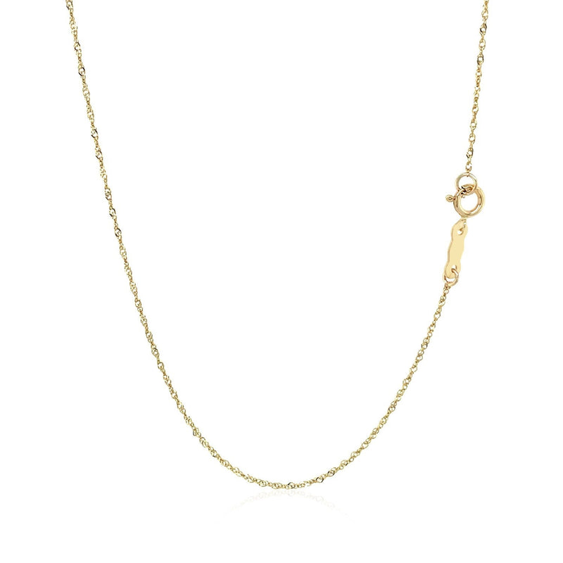 Bids.com 14k Yellow Gold Singapore Chain 0.8mm Necklaces