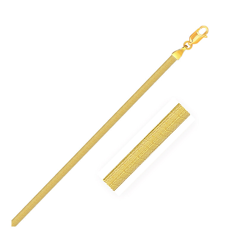 Bids.com 3.0mm 14k Yellow Gold Super Flex Herringbone Chain Necklaces