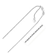 Bids.com 10k White Gold Adjustable Rope Chain 1.0mm Necklaces