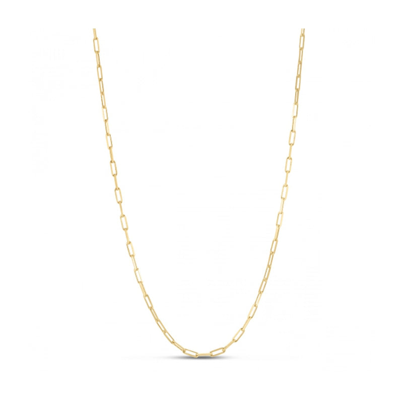 Bids.com Sterling Silver Gold Plated Paperclip Chain (2.50 mm) Necklaces