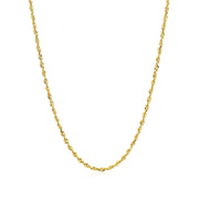 Bids.com 2.0mm 14k Yellow Gold Solid Diamond Cut Rope Chain Necklaces