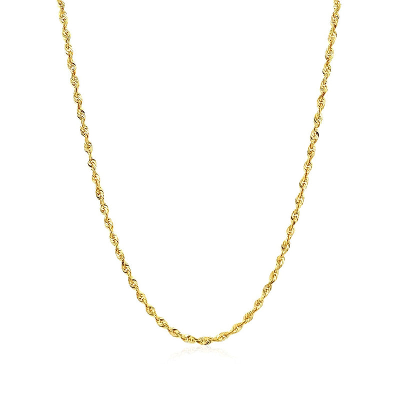 Bids.com 2.0mm 14k Yellow Gold Solid Diamond Cut Rope Chain Necklaces
