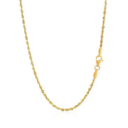 Bids.com 2.0mm 14k Yellow Gold Solid Diamond Cut Rope Chain Necklaces
