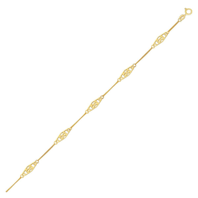Bids.com 14k Yellow Gold Infinity Ankle Bracelet Bracelets