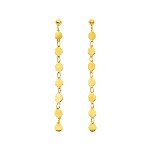 Bids.com 14k Yellow Gold Post Dangle Earrings with Polished Circles Earrings