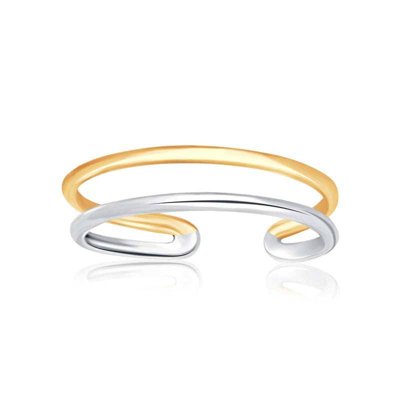 Bids.com 14k Two-Tone Gold Toe Ring with a Fancy Open Wire Style Rings