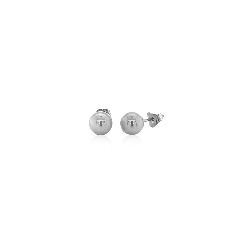 Bids.com 14k White Gold Classic Round Stud Earrings (6.0 mm) Earrings