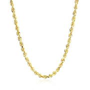 Bids.com 3.5mm 10k Yellow Gold Solid Diamond Cut Rope Chain Necklaces
