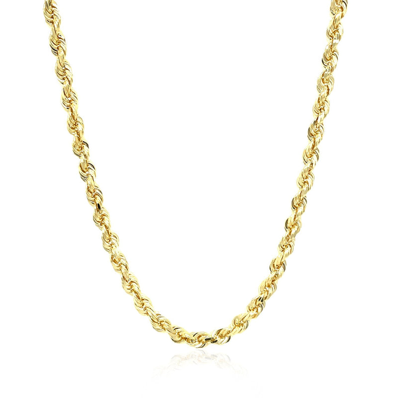 Bids.com 3.5mm 10k Yellow Gold Solid Diamond Cut Rope Chain Necklaces