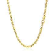 Bids.com 3.5mm 10k Yellow Gold Solid Diamond Cut Rope Chain Necklaces