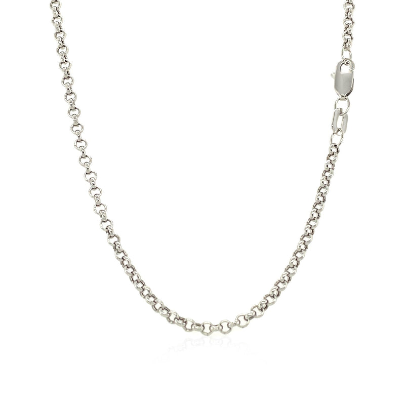 Bids.com 2.3mm 14k White Gold Rolo Chain Necklaces