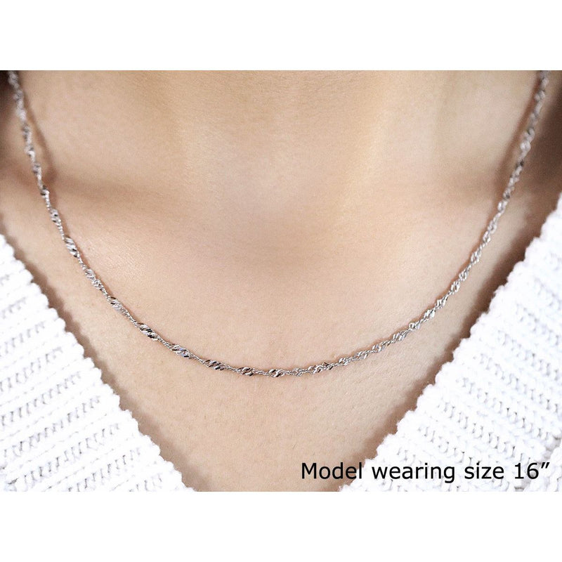 Bids.com 14k White Gold Singapore Chain 1.7mm Necklaces