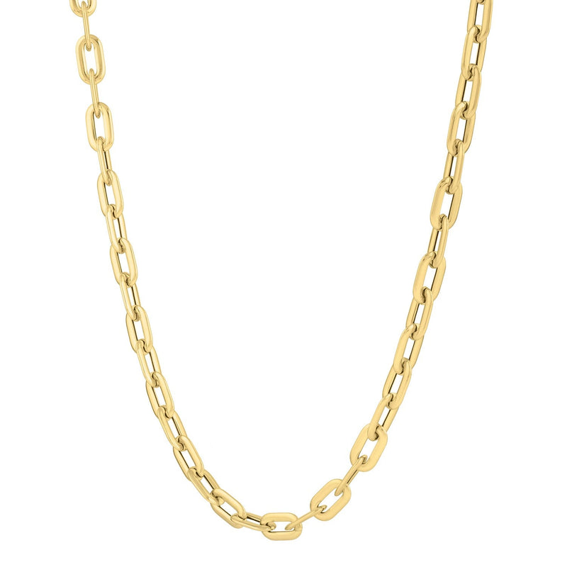 Bids.com 14k Yellow Gold Oval Domed Paperclip Chain Necklace (5.30 mm) Necklaces