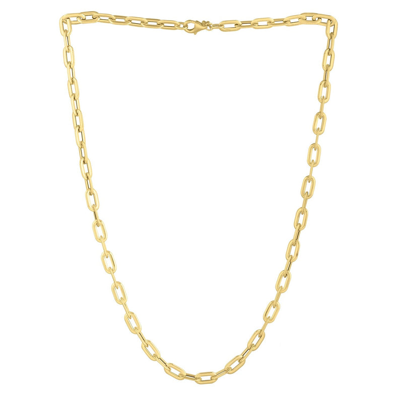 Bids.com 14k Yellow Gold Oval Domed Paperclip Chain Necklace (5.30 mm) Necklaces