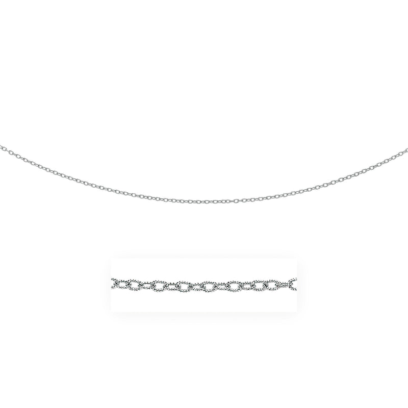 Bids.com 2.5mm 14k White Gold Pendant Chain with Textured Links Necklaces