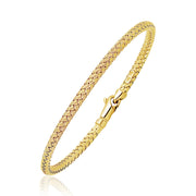 Bids.com Fancy Weave Bangle in 14k Yellow Gold (3.0mm) Bracelets