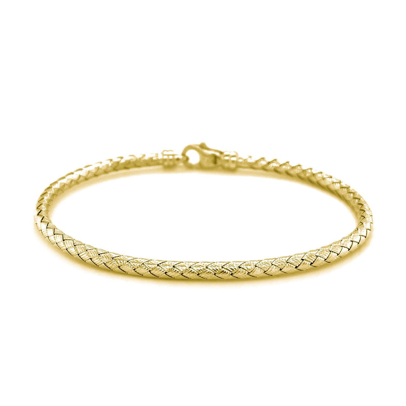 Bids.com Fancy Weave Bangle in 14k Yellow Gold (3.0mm) Bracelets