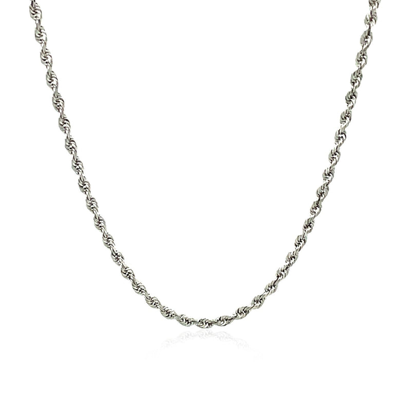 Bids.com 2.25mm 14k White Gold Solid Diamond Cut Rope Chain Necklaces