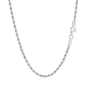 Bids.com 2.25mm 14k White Gold Solid Diamond Cut Rope Chain Necklaces