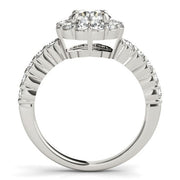 Bids.com 14k White Gold Round Floral Motif Diamond Engagement Ring (1 5/8 cttw) Rings