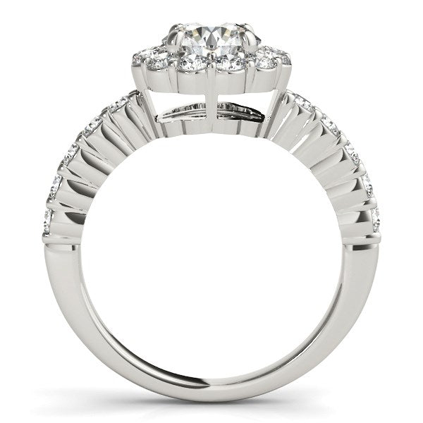 Bids.com 14k White Gold Round Floral Motif Diamond Engagement Ring (1 5/8 cttw) Rings