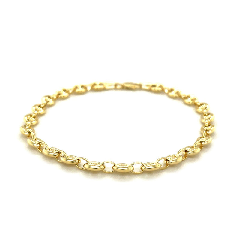 Bids.com 4.7mm 14k Yellow Gold Puffed Mariner Link Bracelet Bracelets