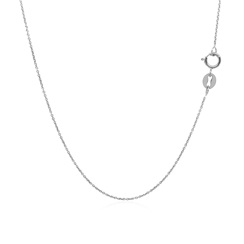 Bids.com 14k White Gold Cable Link Chain 0.5mm Necklaces