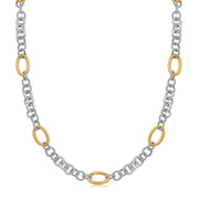 Bids.com 18k Yellow Gold and Sterling Silver Rhodium Plated Multi Style Chain Necklace Necklaces
