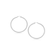 Bids.com 14k White Gold Polished Hoop Earrings (2- mm) Earrings