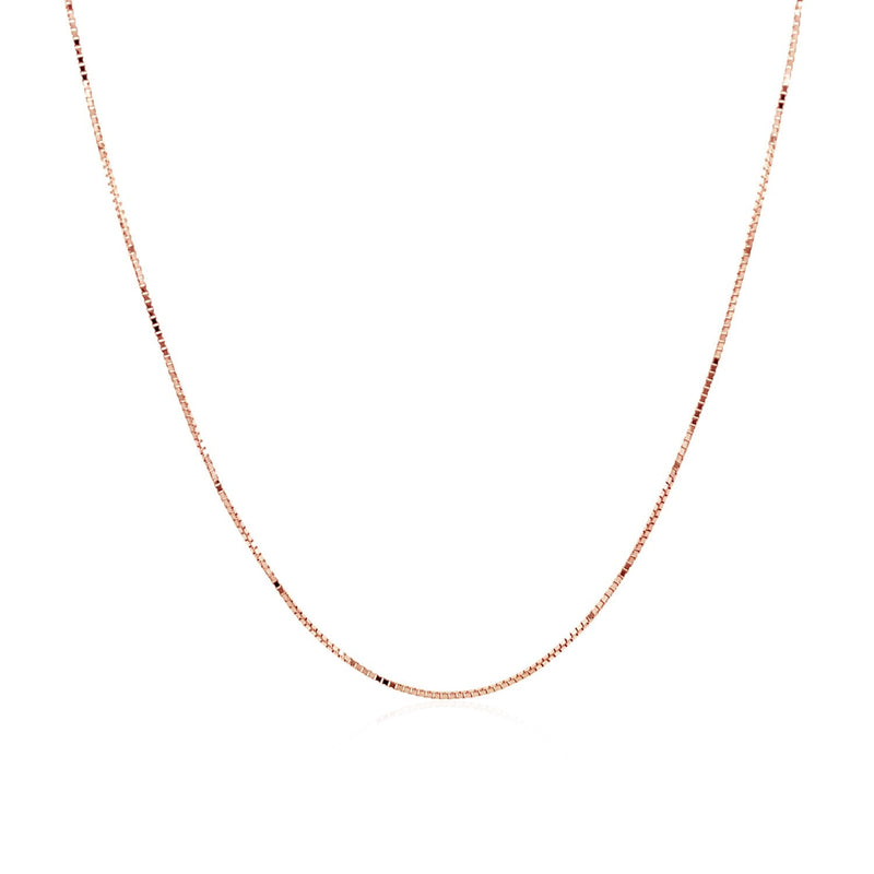 Bids.com 14k Rose Gold Classic Box Chain 0.6mm Necklaces