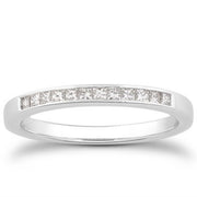 Bids.com 14k White Gold Channel Set Princess Diamond Wedding Ring Band Rings