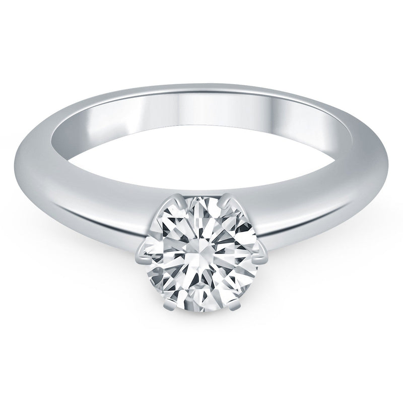 Bids.com 14k White Gold Solitaire Cathedral Engagement Ring Rings
