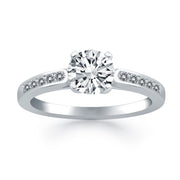 Bids.com 14k White Gold Diamond Channel Cathedral Engagement Ring Rings