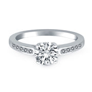 Bids.com 14k White Gold Diamond Channel Cathedral Engagement Ring Rings