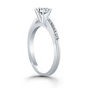 Bids.com 14k White Gold Diamond Channel Cathedral Engagement Ring Rings