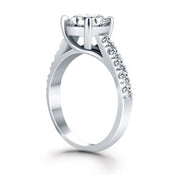 Bids.com 14k White Gold Trellis Diamond Engagement Ring Rings