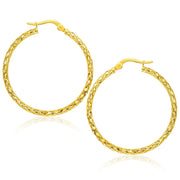 Bids.com Large Textured Hoop Earrings in 10k Yellow Gold Earrings