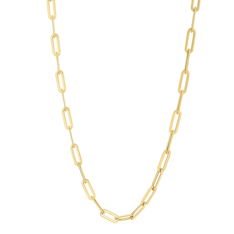 Bids.com 14k Yellow Gold Long Domed Paperclip Chain Necklace (4.80 mm) Necklaces