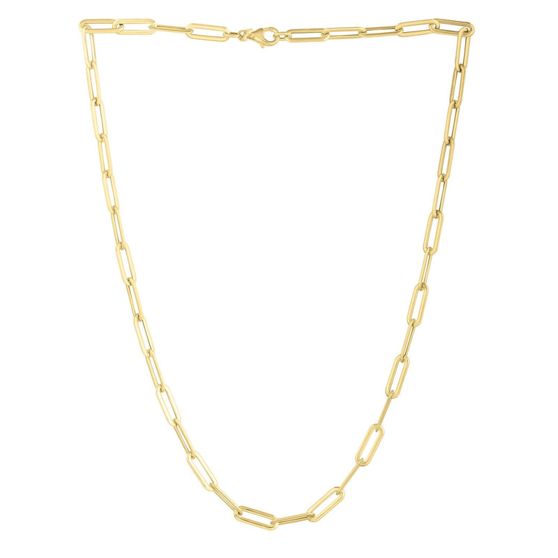Bids.com 14k Yellow Gold Long Domed Paperclip Chain Necklace (4.80 mm) Necklaces
