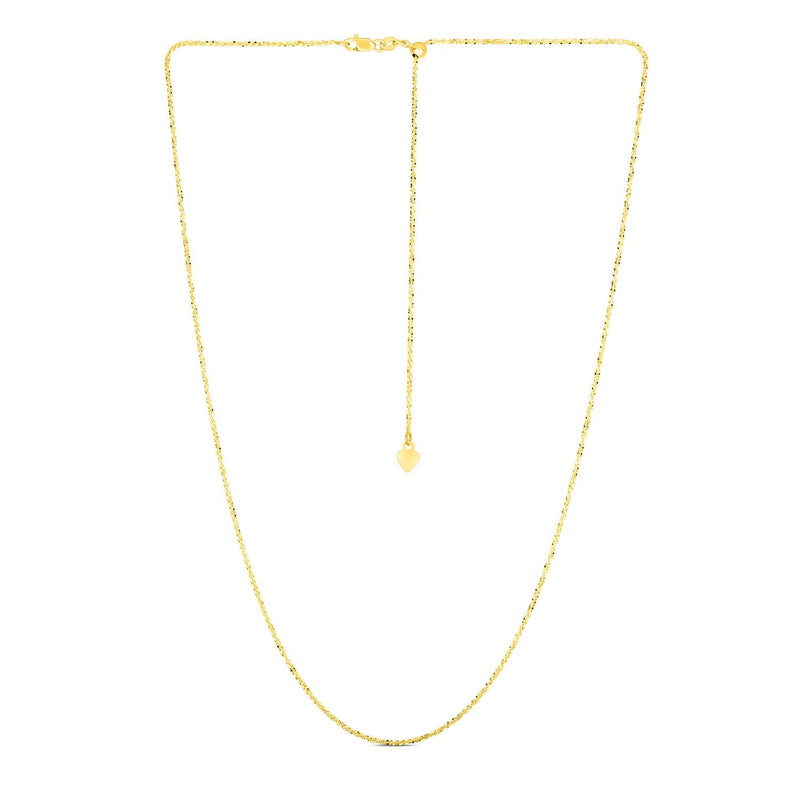 Bids.com 14k Yellow Gold Adjustable Sparkle Chain 1.5mm Necklaces