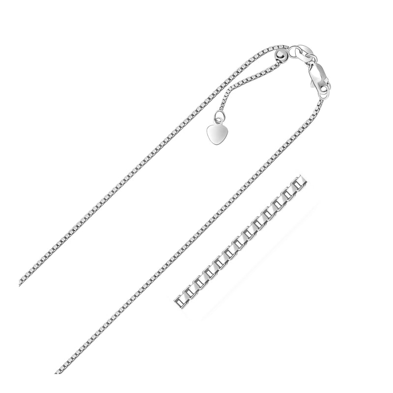 Bids.com 14k White Gold Adjustable Box Chain (1.10 mm) Necklaces