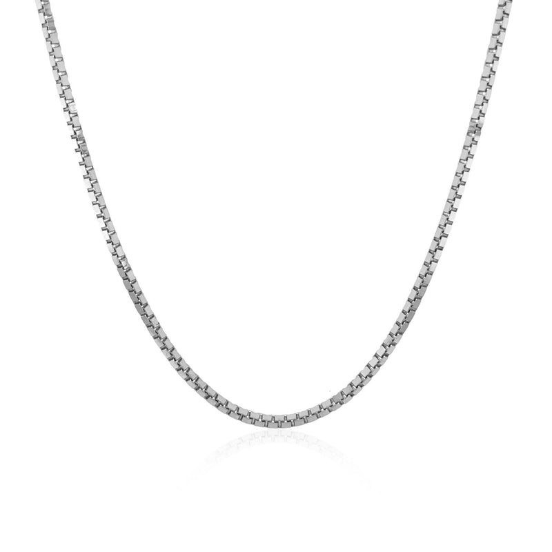 Bids.com 14k White Gold Classic Box Chain 1.4mm Necklaces