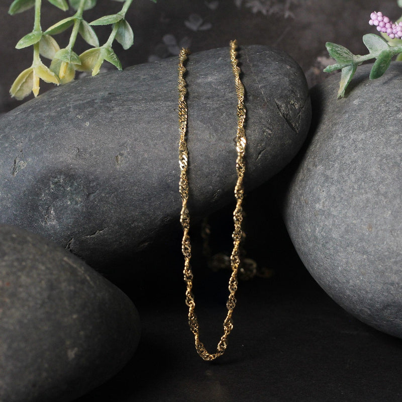Bids.com 2.1mm 14k Yellow Gold Singapore Chain Necklaces