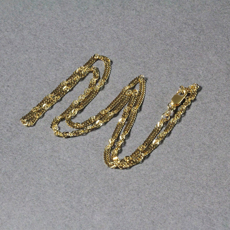 Bids.com 2.1mm 14k Yellow Gold Singapore Chain Necklaces