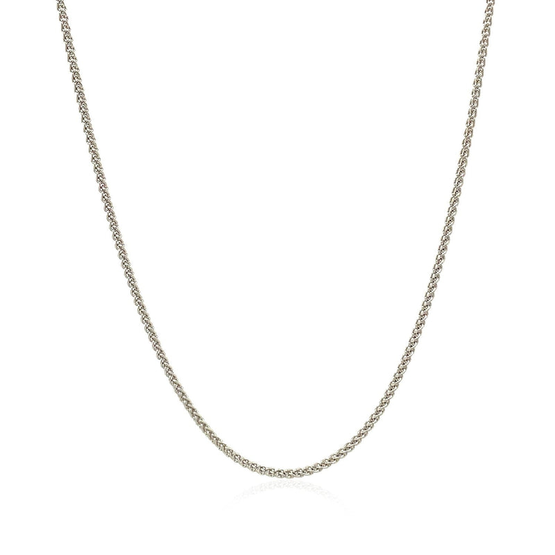 Bids.com 18k White Gold Round Wheat Chain 1.4mm Necklaces
