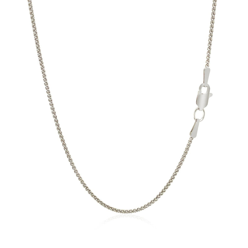 Bids.com 18k White Gold Round Wheat Chain 1.4mm Necklaces